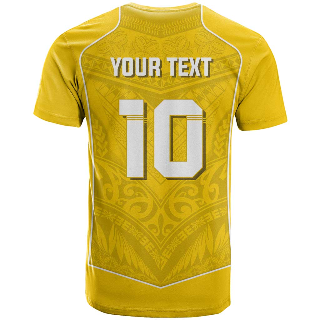 Custom Niue Rugby T Shirt Hiapo Tribal Motifs Sporty Style - Polynesian Pride