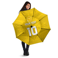 Custom Niue Rugby Umbrella Hiapo Tribal Motifs Sporty Style - Polynesian Pride