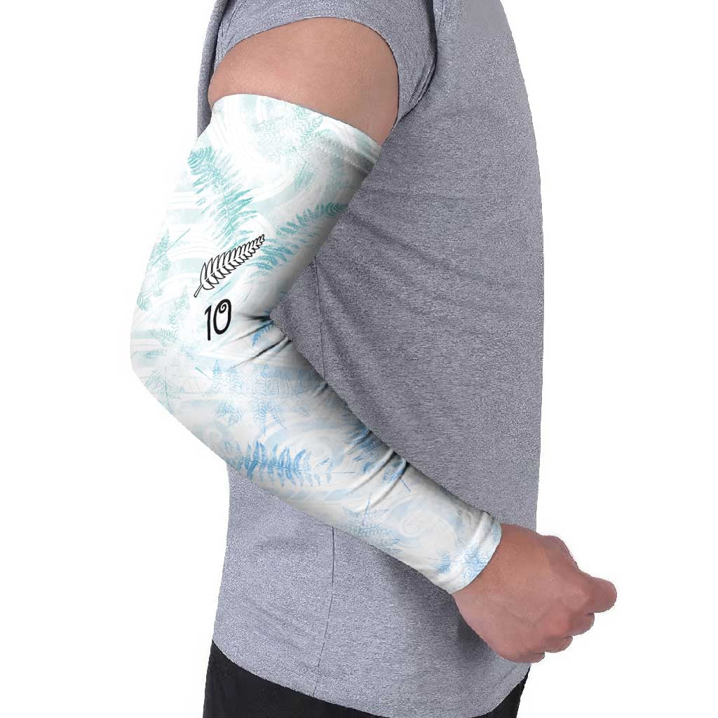 Custom New Zealand Football Arm Sleeves The Whites-Aotearoa Inspired - Polynesian Pride