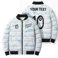 Custom New Zealand Football Bomber Puffer Jacket The Whites-Aotearoa Inspired - Polynesian Pride