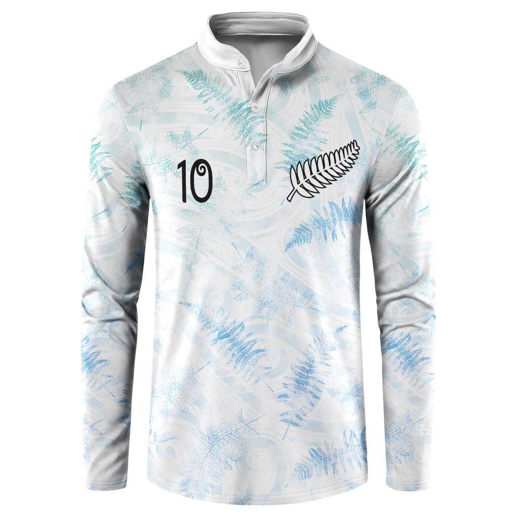 Custom New Zealand Football Button Sweatshirt The Whites-Aotearoa Inspired - Polynesian Pride
