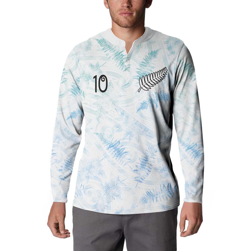 Custom New Zealand Football Button Sweatshirt The Whites-Aotearoa Inspired - Polynesian Pride