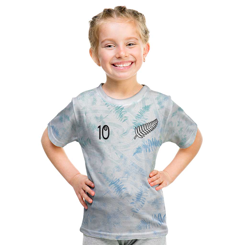 Custom New Zealand Football Kid T Shirt The Whites-Aotearoa Inspired - Polynesian Pride