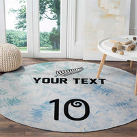 Custom New Zealand Football Round Carpet The Whites-Aotearoa Inspired - Polynesian Pride