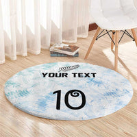 Custom New Zealand Football Round Carpet The Whites-Aotearoa Inspired - Polynesian Pride