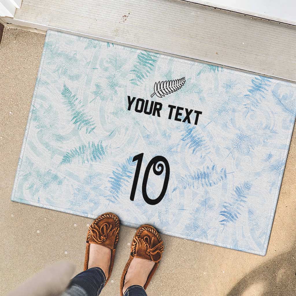 Custom New Zealand Football Rubber Doormat The Whites-Aotearoa Inspired - Polynesian Pride