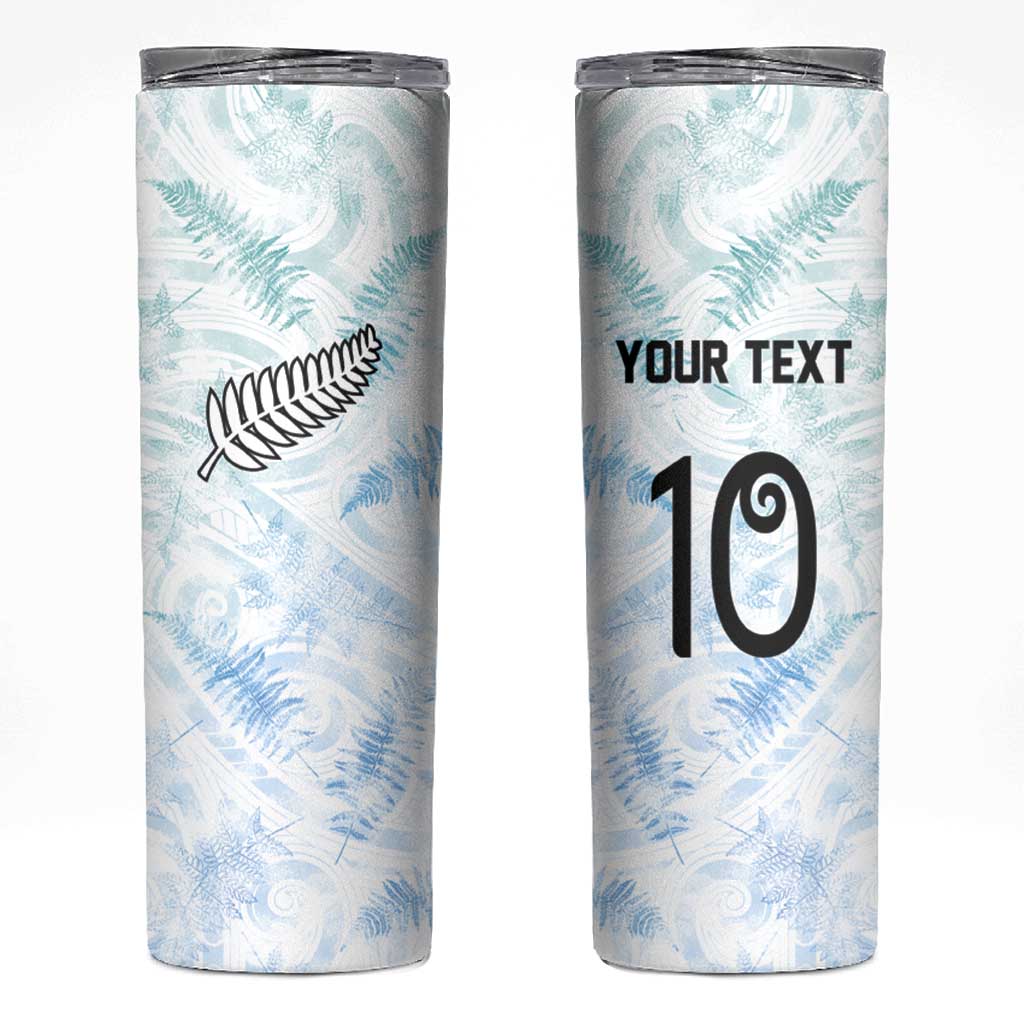 Custom New Zealand Football Skinny Tumbler The Whites-Aotearoa Inspired - Polynesian Pride