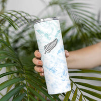 Custom New Zealand Football Skinny Tumbler The Whites-Aotearoa Inspired - Polynesian Pride