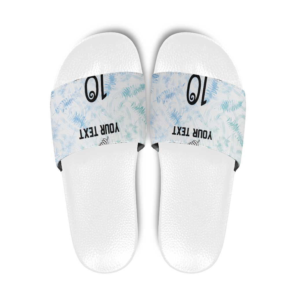 Custom New Zealand Football Slide Sandals The Whites-Aotearoa Inspired - Polynesian Pride