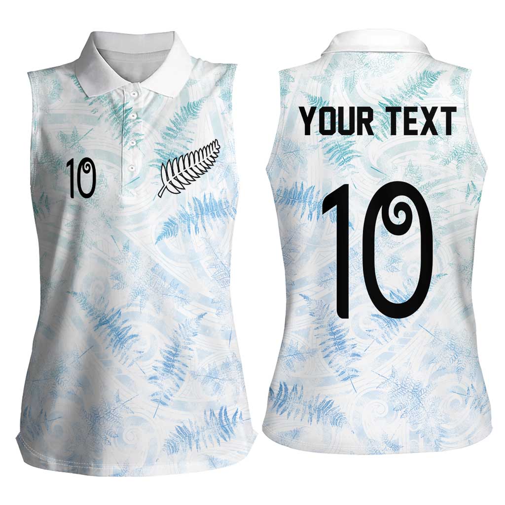 Custom New Zealand Football Women Sleeveless Polo Shirt The Whites-Aotearoa Inspired - Polynesian Pride
