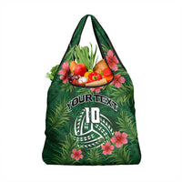 Custom Hawaii Volleyball Grocery Bag Kakau Abstract and Tropical Plants Green Color LT03 1-pack One Size Green - Polynesian Pride