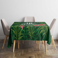 Custom Hawaii Volleyball Tablecloth Kakau Abstract and Tropical Plants Green Color LT03 - Polynesian Pride