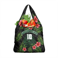 Custom Hawaii Volleyball Grocery Bag Kakau Abstract and Tropical Plants Black Color LT03 1-pack One Size Black - Polynesian Pride