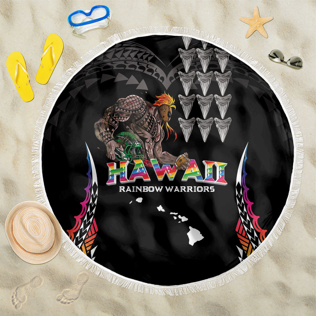 Hawaii Rainbow Warriors Beach Blanket Kakau Shark Tooth and Polynesian Art Tattoo