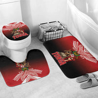 Mate Ma'a Tonga Bathroom Set Traditional Warrior and Ngatu Art Pattern LT03 Mat Set Only (3 pcs) One Size Red - Polynesian Pride