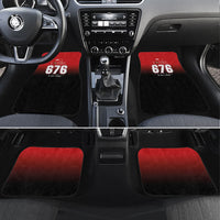 Mate Ma'a Tonga Car Mats Traditional Warrior and Ngatu Art Pattern LT03 Set 4pcs Red - Polynesian Pride