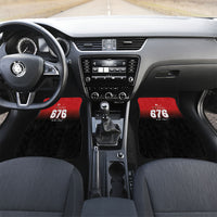 Mate Ma'a Tonga Car Mats Traditional Warrior and Ngatu Art Pattern LT03 Set 2pcs - Front Red - Polynesian Pride