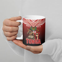Mate Ma'a Tonga Ceramic Mug Traditional Warrior and Ngatu Art Pattern LT03 - Polynesian Pride
