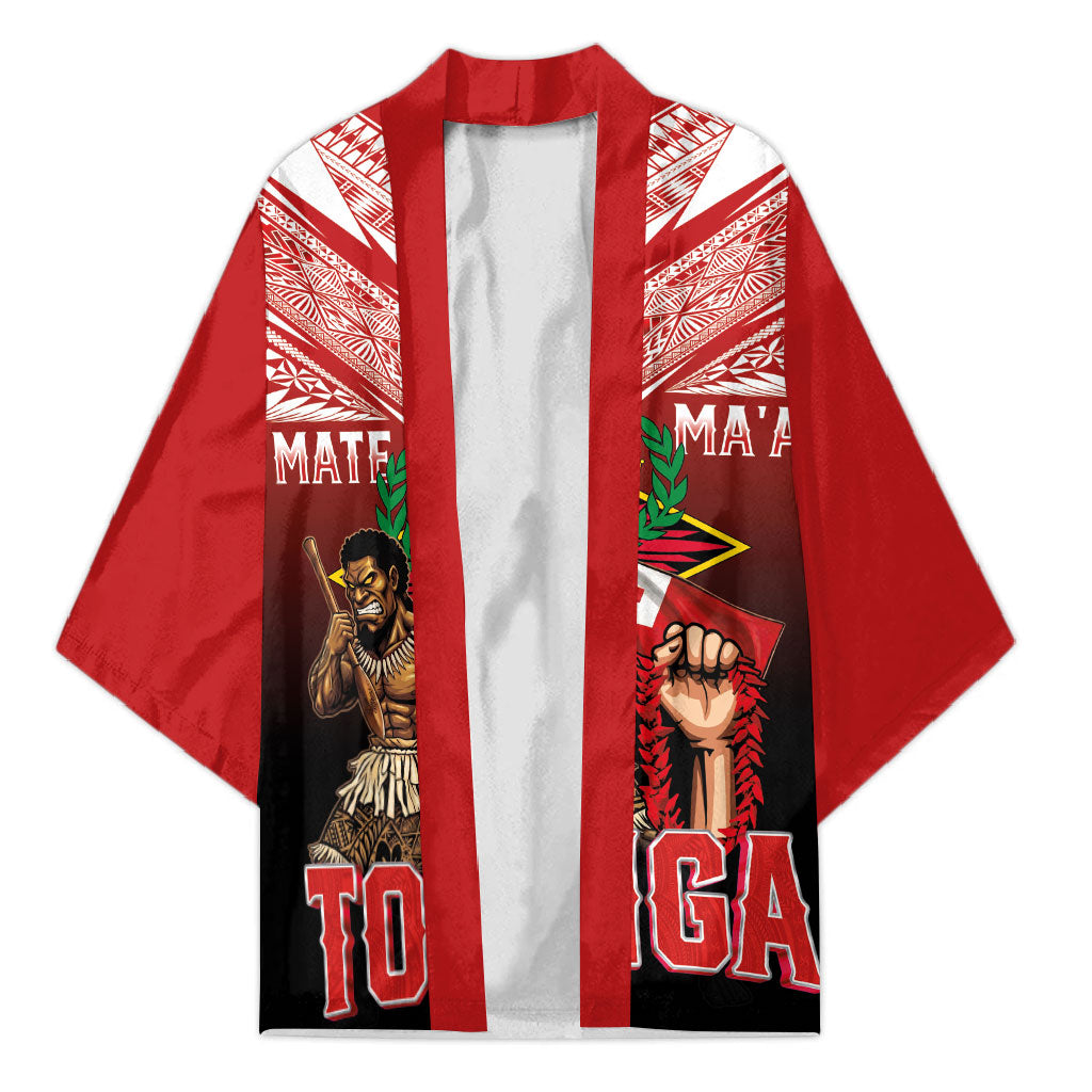 Mate Ma'a Tonga Kimono Traditional Warrior and Ngatu Art Pattern LT03 Unisex Red - Polynesian Pride