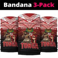 Mate Ma'a Tonga Neck Gaiter Traditional Warrior and Ngatu Art Pattern LT03 package One Size: 25*50cm Red - Polynesian Pride
