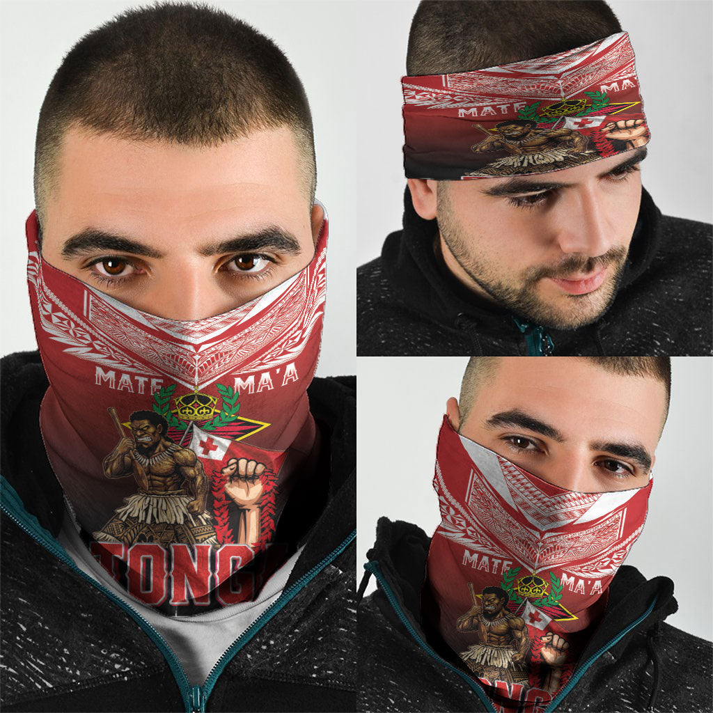 Mate Ma'a Tonga Neck Gaiter Traditional Warrior and Ngatu Art Pattern LT03 - Polynesian Pride