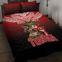 Mate Ma'a Tonga Quilt Bed Set Traditional Warrior and Ngatu Art Pattern LT03 Red - Polynesian Pride