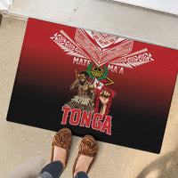 Mate Ma'a Tonga Rubber Doormat Traditional Warrior and Ngatu Art Pattern LT03 - Polynesian Pride