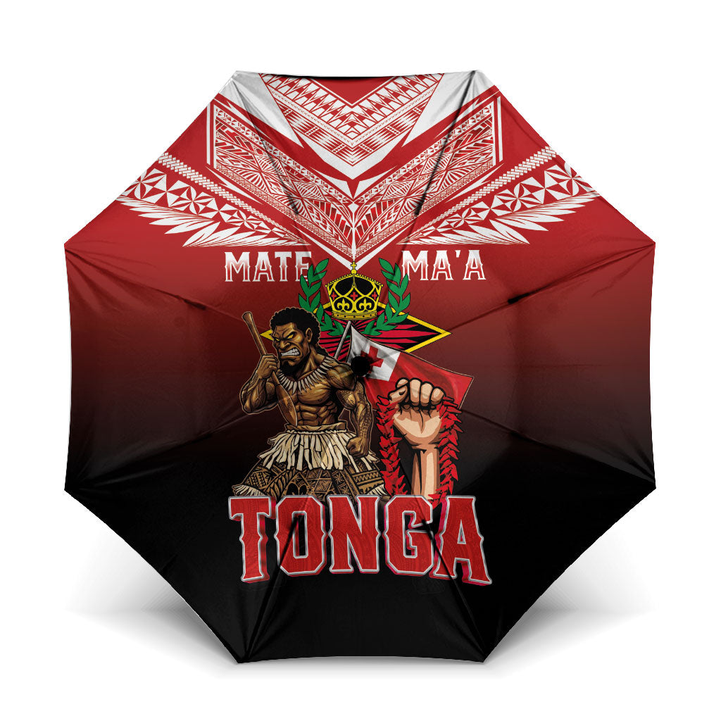 Mate Ma'a Tonga Umbrella Traditional Warrior and Ngatu Art Pattern