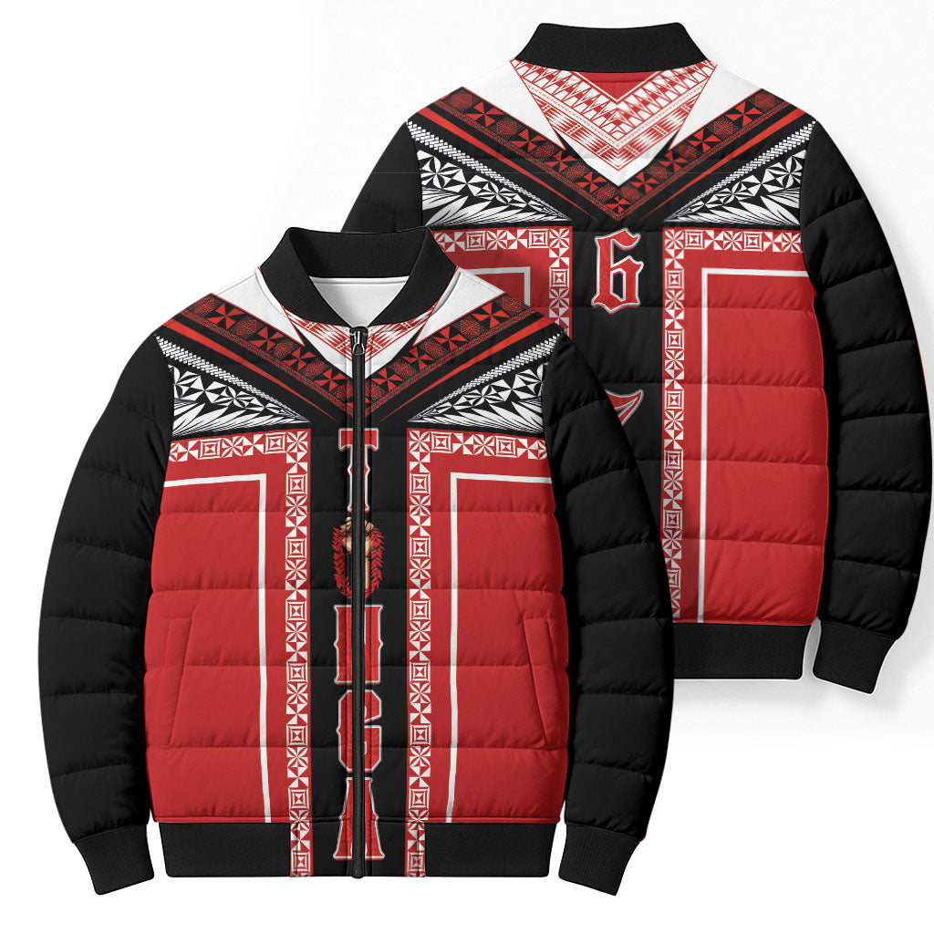 Tonga Bomber Puffer Jacket Tribal Pacific Ngatu Motif LT03 - Polynesian Pride