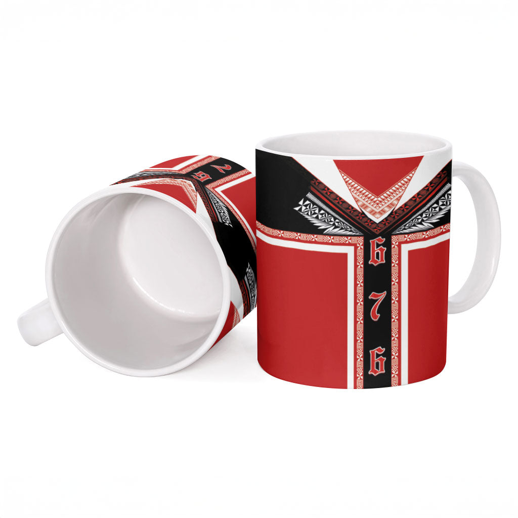Tonga Ceramic Mug Tribal Pacific Ngatu Motif LT03 - Polynesian Pride