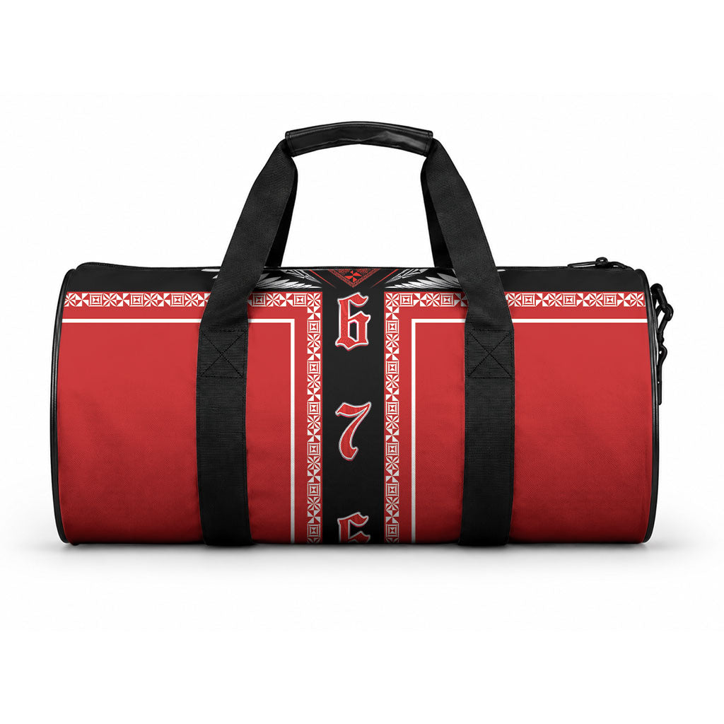 Tonga Duffle Bag Tribal Pacific Ngatu Motif LT03 One size Red - Polynesian Pride