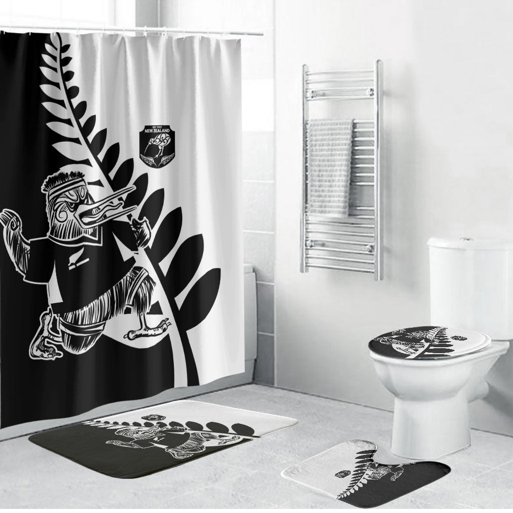 Aotearoa Rugby League Bathroom Set Kiwi Haka and Fern - Sporty Style