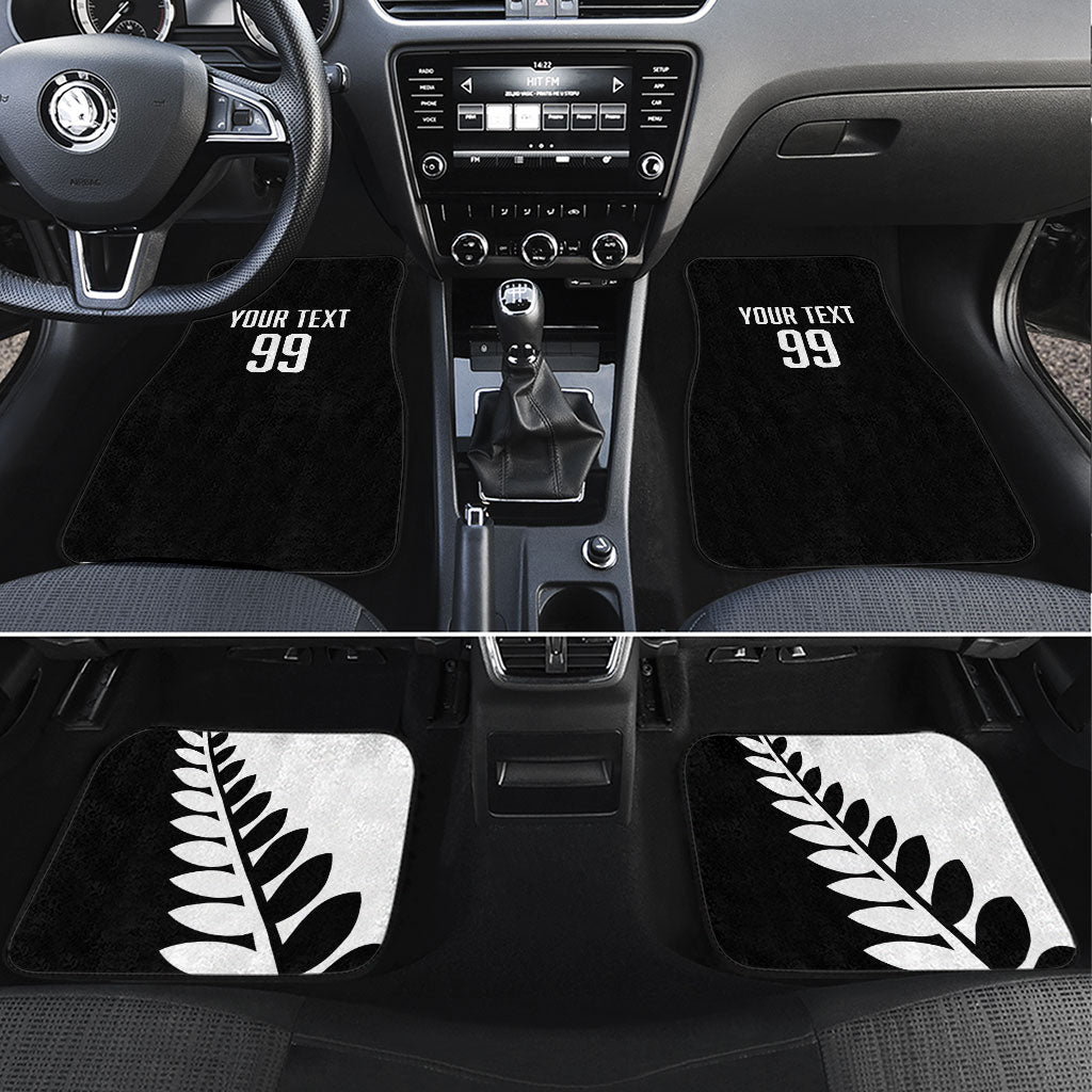 Custom Aotearoa Rugby League Car Mats Kiwi Haka and Fern - Sporty Style