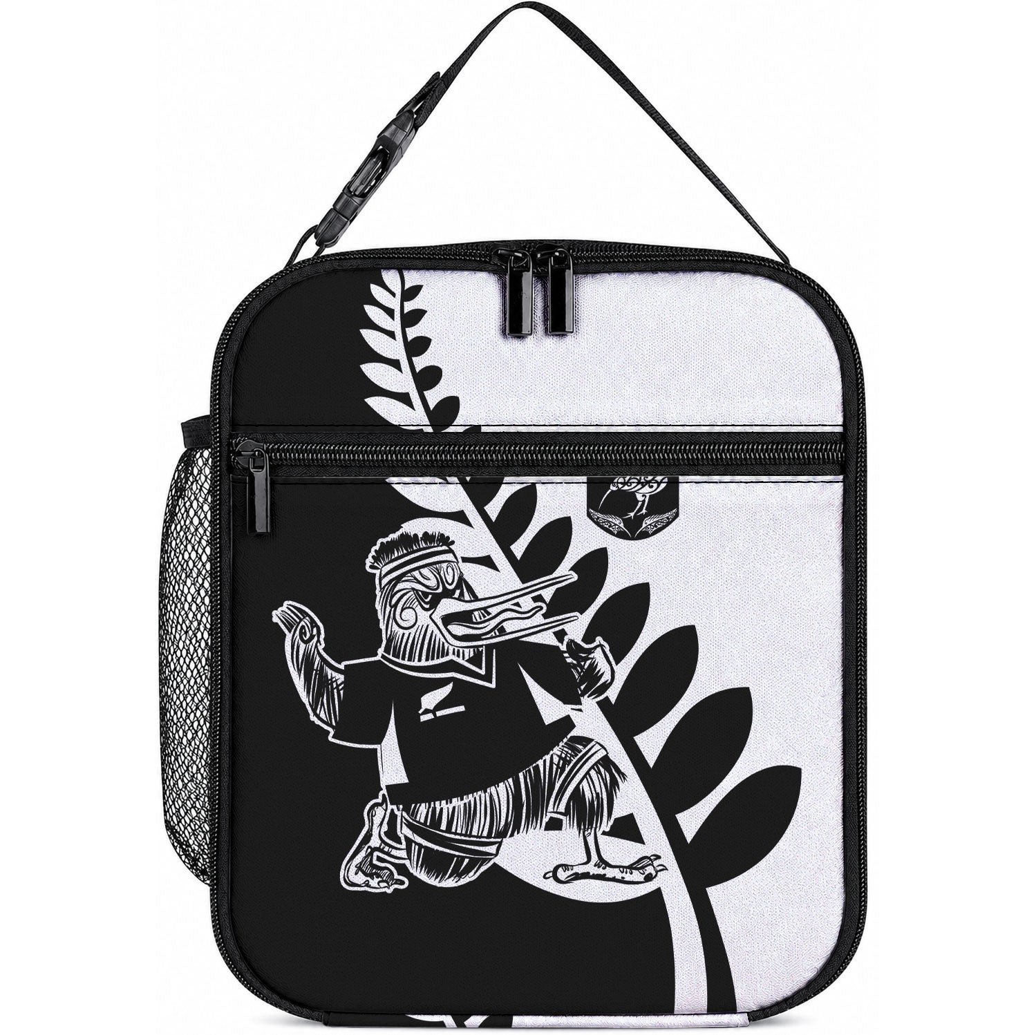 Aotearoa Rugby League Lunch Bag Kiwi Haka and Fern - Sporty Style LT03 10.2 × 8.3 × 4.3 inch Black - Polynesian Pride
