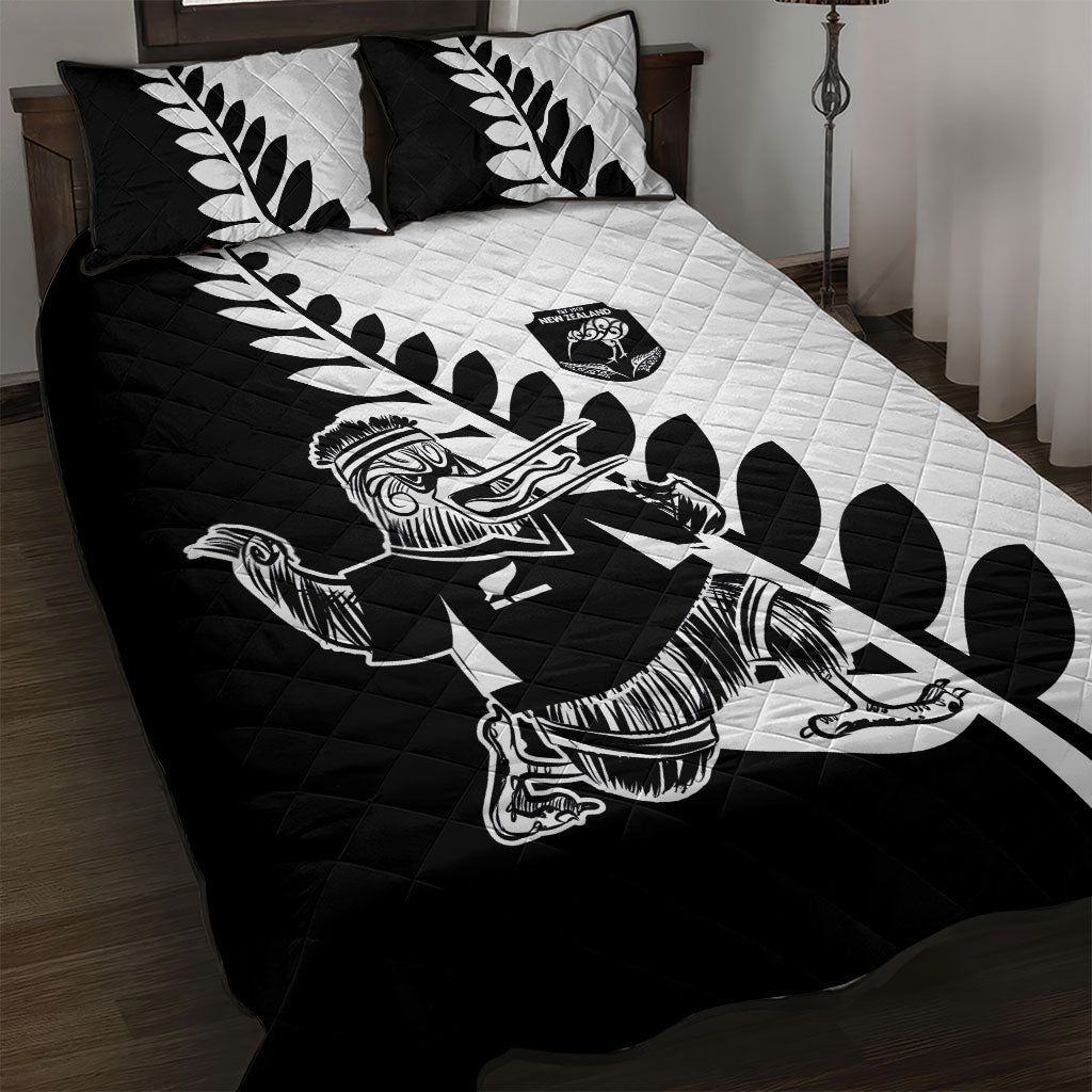 Aotearoa Rugby League Quilt Bed Set Kiwi Haka and Fern - Sporty Style