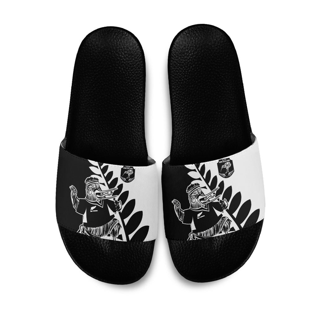Aotearoa Rugby League Slide Sandals Kiwi Haka and Fern - Sporty Style
