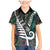 New Zealand Family Matching Mermaid Dress and Hawaiian Shirt Aotearoa Symbols With Silver Fern LT03 Son's Shirt Black - Polynesian Pride