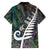 New Zealand Family Matching Off Shoulder Long Sleeve Dress and Hawaiian Shirt Aotearoa Symbols With Silver Fern LT03 - Polynesian Pride