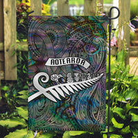 New Zealand Garden Flag Aotearoa Symbols With Silver Fern LT03 Garden Flag Black - Polynesian Pride
