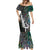 New Zealand Mermaid Dress Aotearoa Symbols With Silver Fern LT03 - Polynesian Pride