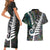 Personalized New Zealand Couples Matching Short Sleeve Bodycon Dress and Hawaiian Shirt Aotearoa Symbols With Silver Fern LT03 - Polynesian Pride