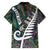 Personalized New Zealand Family Matching Off Shoulder Long Sleeve Dress and Hawaiian Shirt Aotearoa Symbols With Silver Fern LT03 - Polynesian Pride