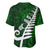 New Zealand Baseball Jersey Silver Fern and Maori Symbols Papua Shell Green Style LT03 - Polynesian Pride