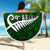 New Zealand Beach Blanket Silver Fern and Maori Symbols Papua Shell Green Style LT03 - Polynesian Pride