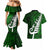 New Zealand Couples Matching Mermaid Dress and Hawaiian Shirt Silver Fern and Maori Symbols Papua Shell Green Style LT03 - Polynesian Pride