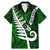 New Zealand Family Matching Mermaid Dress and Hawaiian Shirt Silver Fern and Maori Symbols Papua Shell Green Style LT03 Dad's Shirt - Short Sleeve Green - Polynesian Pride