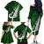 New Zealand Family Matching Off Shoulder Long Sleeve Dress and Hawaiian Shirt Silver Fern and Maori Symbols Papua Shell Green Style LT03 - Polynesian Pride