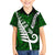 New Zealand Family Matching Off Shoulder Long Sleeve Dress and Hawaiian Shirt Silver Fern and Maori Symbols Papua Shell Green Style LT03 Son's Shirt Green - Polynesian Pride