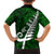 New Zealand Family Matching Short Sleeve Bodycon Dress and Hawaiian Shirt Silver Fern and Maori Symbols Papua Shell Green Style LT03 - Polynesian Pride