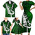 New Zealand Family Matching Short Sleeve Bodycon Dress and Hawaiian Shirt Silver Fern and Maori Symbols Papua Shell Green Style LT03 - Polynesian Pride